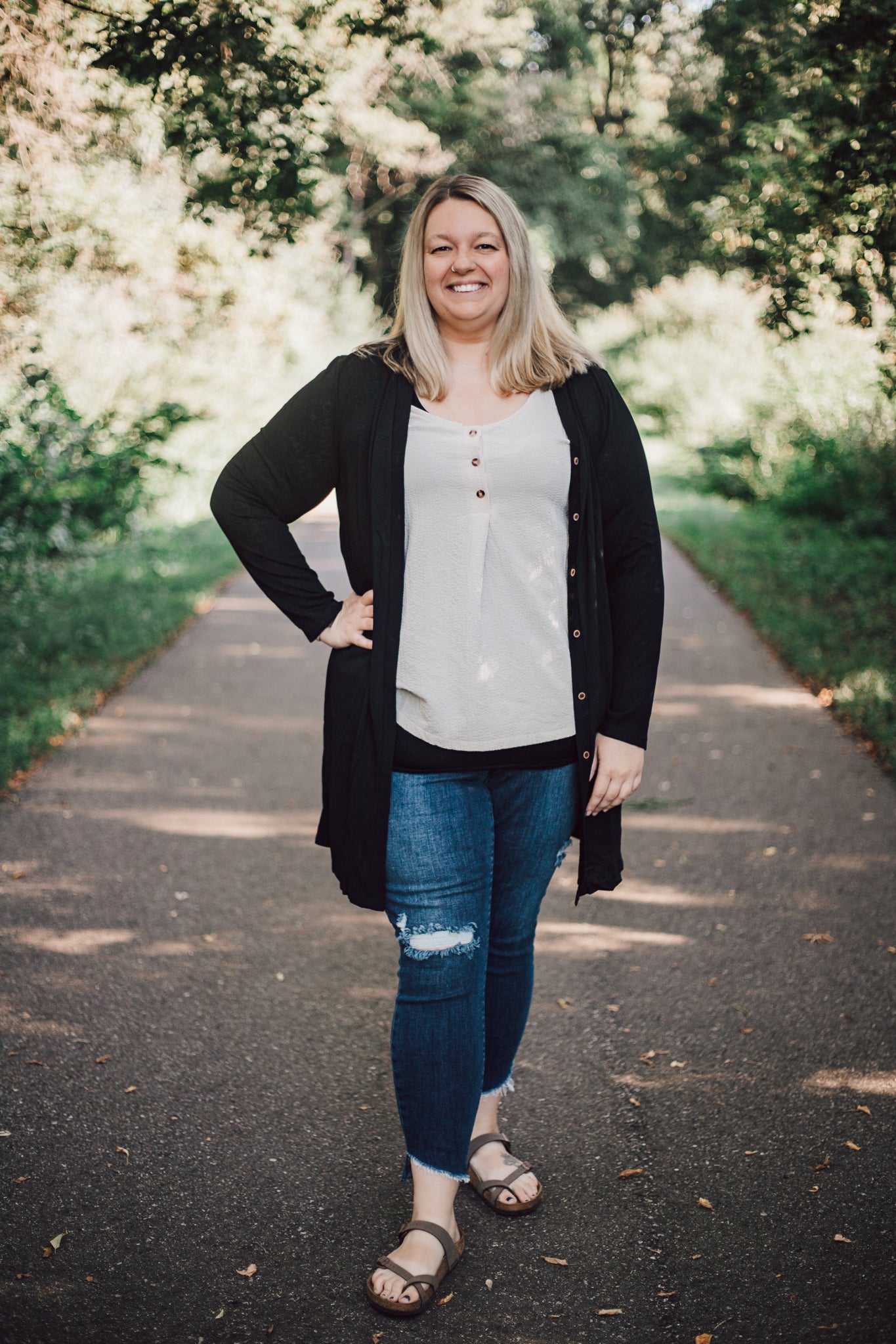 Black- Out the door Cardigan